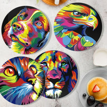 Cargar imagen en el visor de la galería, Sets de mesa Pintar por números 20 cm (6 piezas) - Animal Pop Art