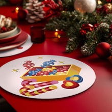 Cargar imagen en el visor de la galería, Pintar por números Salvamenteles 20 cm (4 piezas) - Muñeco de Nieve, Flor de Pascua y Regalos