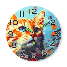 Cargar imagen en el visor de la galería, Reloj de Pintar por Números - Gato Curioso