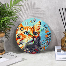 Cargar imagen en el visor de la galería, Reloj de Pintar por Números - Gato Curioso