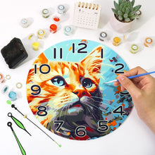 Cargar imagen en el visor de la galería, Reloj de Pintar por Números - Gato Curioso