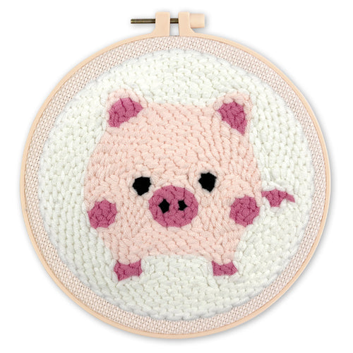 Punch Needle Cerdito rosa