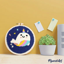 Cargar imagen en el visor de la galería, Punch Needle Ballena unicornio