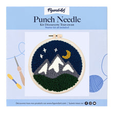 Cargar imagen en el visor de la galería, Punch Needle Montañas de noche