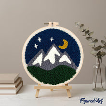 Cargar imagen en el visor de la galería, Punch Needle Montañas de noche