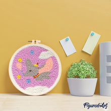 Cargar imagen en el visor de la galería, Punch Needle Elefante volador