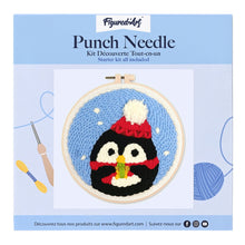 Cargar imagen en el visor de la galería, Punch Needle Pingüino de Papá Noel