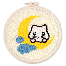 Cargar imagen en el visor de la galería, Punch Needle Gato en la luna