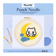 Cargar imagen en el visor de la galería, Punch Needle Gato en la luna
