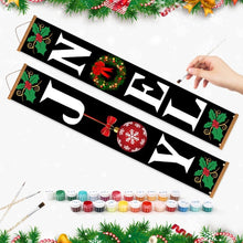 Cargar imagen en el visor de la galería, Pintar por Números Decoraciones de Puerta - Alegría de Navidad