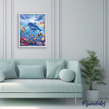 Cargar imagen en el visor de la galería, Punto De Cruz Diamante - Punto De Cruz Diamante - Los Delfines Y El Mar - Figuredart - Delfines Mascotas Punto De Cruz Diamante Animales