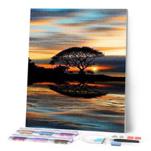 Cargar imagen en el visor de la galería, Punto De Cruz Diamante - Punto De Cruz Diamante - Puesta De Sol En La Línea De Costa - Figuredart - Paisajes Punto De Cruz Diamante