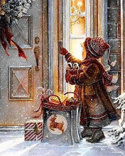 Cargar imagen en el visor de la galería, Punto De Cruz Diamante - Punto De Cruz Diamante - Muchacha En La Noche De Navidad - Figuredart - Navidad Punto De Cruz Diamante Religión