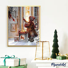 Cargar imagen en el visor de la galería, Punto De Cruz Diamante - Punto De Cruz Diamante - Muchacha En La Noche De Navidad - Figuredart - Navidad Punto De Cruz Diamante Religión