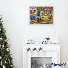 Cargar imagen en el visor de la galería, Punto De Cruz Diamante - Punto De Cruz Diamante - Santa Y El Perro - Figuredart - Mascotas Navidad Perros Punto De Cruz Diamante Animales