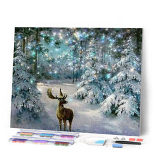 Cargar imagen en el visor de la galería, Punto De Cruz Diamante - Punto De Cruz Diamante - Ciervo En Invierno - Figuredart - Invierno Mascotas Paisajes Punto De Cruz Diamante