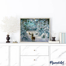 Cargar imagen en el visor de la galería, Punto De Cruz Diamante - Punto De Cruz Diamante - Ciervo En Invierno - Figuredart - Invierno Mascotas Paisajes Punto De Cruz Diamante