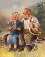 Cargar imagen en el visor de la galería, Punto De Cruz Diamante - Punto De Cruz Diamante - Pareja En Un Banco - Figuredart - Punto De Cruz Diamante Romanticismo Romántico