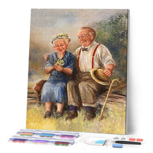 Cargar imagen en el visor de la galería, Punto De Cruz Diamante - Punto De Cruz Diamante - Pareja En Un Banco - Figuredart - Punto De Cruz Diamante Romanticismo Romántico