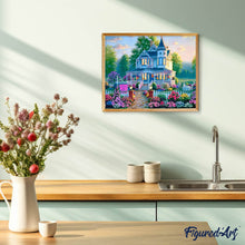 Cargar imagen en el visor de la galería, Diamond Painting - Casa grande y jardín de flores