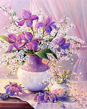 Cargar imagen en el visor de la galería, Diamond Painting - Hermoso ramo de flores púrpuras
