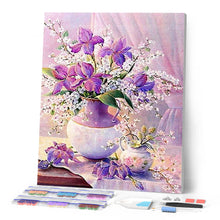 Cargar imagen en el visor de la galería, Diamond Painting - Hermoso ramo de flores púrpuras