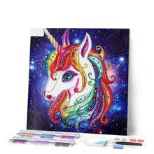Cargar imagen en el visor de la galería, Punto De Cruz Diamante - Punto De Cruz Diamante - Resumen Del Unicornio - Figuredart - Mascotas Punto De Cruz Diamante Animales Unicornios