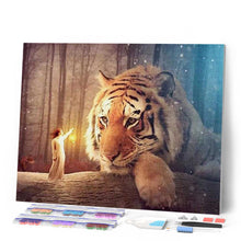 Cargar imagen en el visor de la galería, Punto De Cruz Diamante - Punto De Cruz Diamante - Mujer Y Tigre - Figuredart - Mascotas Punto De Cruz Diamante Animales Tigres