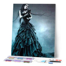 Cargar imagen en el visor de la galería, Punto De Cruz Diamante - Punto De Cruz Diamante - Mujer De Negro - Figuredart - Punto De Cruz Diamante Romanticismo Romántico