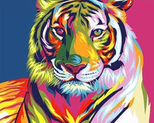 Cargar imagen en el visor de la galería, Punto De Cruz Diamante - Punto De Cruz Diamante - Tigre Colorido - Figuredart - Mascotas Punto De Cruz Diamante Animales Tigres