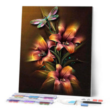 Cargar imagen en el visor de la galería, Punto De Cruz Diamante - Punto De Cruz Diamante - Lirio Y Libélula - Figuredart - Flores Mascotas Punto De Cruz Diamante Animales Punto De