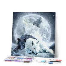 Cargar imagen en el visor de la galería, Punto De Cruz Diamante - Punto De Cruz Diamante - Lobos Aullando A La Luna - Figuredart - Conejos Lobos Mascotas Punto De Cruz Diamante