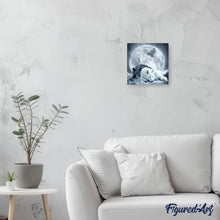 Cargar imagen en el visor de la galería, Punto De Cruz Diamante - Punto De Cruz Diamante - Lobos Aullando A La Luna - Figuredart - Conejos Lobos Mascotas Punto De Cruz Diamante