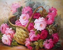 Cargar imagen en el visor de la galería, Punto De Cruz Diamante - Punto De Cruz Diamante - Rosas En Una Cesta - Figuredart - Flores Punto De Cruz Diamante Flores