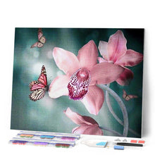 Cargar imagen en el visor de la galería, Punto De Cruz Diamante - Punto De Cruz Diamante - La Mariposa Y De La Orquídea - Figuredart - Flores Mariposas Mascotas Punto De Cruz
