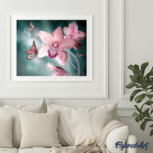 Cargar imagen en el visor de la galería, Punto De Cruz Diamante - Punto De Cruz Diamante - La Mariposa Y De La Orquídea - Figuredart - Flores Mariposas Mascotas Punto De Cruz