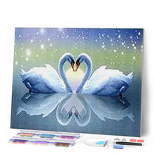 Cargar imagen en el visor de la galería, Punto De Cruz Diamante - Punto De Cruz Diamante - Cisnes Y El Corazón - Figuredart - Cisnes Mascotas Punto De Cruz Diamante Animales Punto