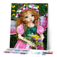Cargar imagen en el visor de la galería, Punto De Cruz Diamante - Punto De Cruz Diamante - Ángel Con La Flor De La Corona - Figuredart - Flores Punto De Cruz Diamante Flores