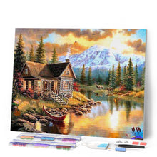 Cargar imagen en el visor de la galería, Diamond Painting - Casa de montaña junto al río