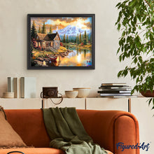 Cargar imagen en el visor de la galería, Diamond Painting - Casa de montaña junto al río