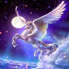 Cargar imagen en el visor de la galería, Punto De Cruz Diamante - Punto De Cruz Diamante - Unicornio Y Luna - Figuredart - Mascotas Paisajes Punto De Cruz Diamante Animales Punto De