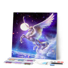 Cargar imagen en el visor de la galería, Punto De Cruz Diamante - Punto De Cruz Diamante - Unicornio Y Luna - Figuredart - Mascotas Paisajes Punto De Cruz Diamante Animales Punto De