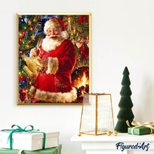Cargar imagen en el visor de la galería, Punto De Cruz Diamante - Punto De Cruz Diamante - Santa Y Los Regalos Lista - Figuredart - Navidad Punto De Cruz Diamante Religión