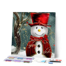Cargar imagen en el visor de la galería, Punto De Cruz Diamante - Punto De Cruz Diamante - Muñeco De Nieve Sonriente De La Nieve - Figuredart - Invierno Paisajes Punto De Cruz