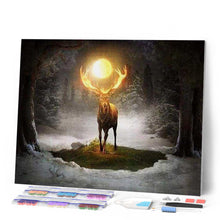 Cargar imagen en el visor de la galería, Punto De Cruz Diamante - Punto De Cruz Diamante - Ciervos Y Luna Llena - Figuredart - Mascotas Punto De Cruz Diamante Animales