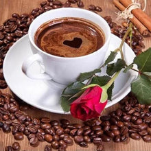 Cargar imagen en el visor de la galería, Punto De Cruz Diamante - Punto De Cruz Diamante - Café Y Rosa - Figuredart - Cocina Punto De Cruz Diamante Cocina