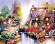 Cargar imagen en el visor de la galería, Punto De Cruz Diamante - Punto De Cruz Diamante - Casa Y Rio - Figuredart - Flores Punto De Cruz Diamante Flores
