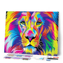 Cargar imagen en el visor de la galería, Punto De Cruz Diamante - Punto De Cruz Diamante - Leo Popart - Figuredart - Arte Pop Leones Mascotas Punto De Cruz Diamante Animales