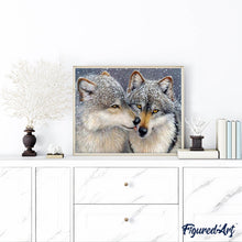 Cargar imagen en el visor de la galería, Punto De Cruz Diamante - Punto De Cruz Diamante - Lobos Pareja - Figuredart - Conejos Lobos Mascotas Punto De Cruz Diamante Animales