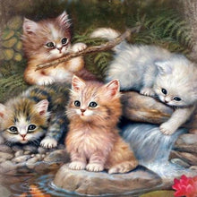 Cargar imagen en el visor de la galería, Punto De Cruz Diamante - Punto De Cruz Diamante - Gatitos Jugadores - Figuredart - Gatos Mascotas Punto De Cruz Diamante Animales